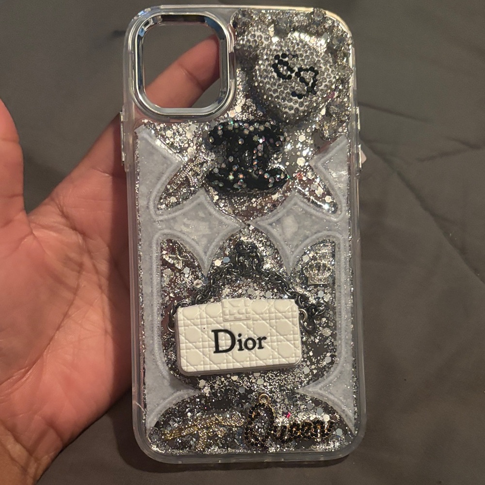 custom Sparkling Silver Bear iPhone 11 junk Case